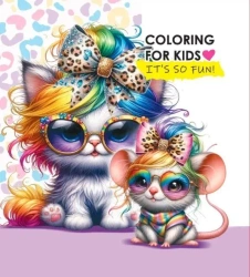 Kolorowanka 140x140 Kotek i myszka - Fresh