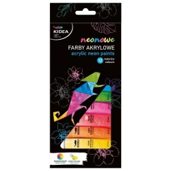 Farby akrylowe neonowe 12x12ml KIDEA - DERFORM