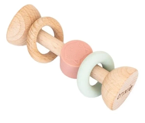 Grzechotka drewniana silikonowa Kot - Trixie Baby
