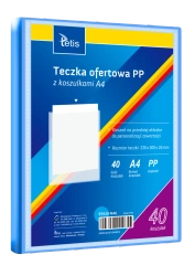 Teczka ofertowa A4 PP + 40 koszulek niebieska - Tetis