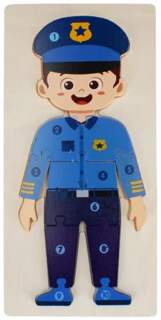 Układanka drewniana. Policjant. Mega Creative 526093