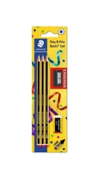 Ołówek Noris 3szt HB + gumka + temperówka - Staedtler