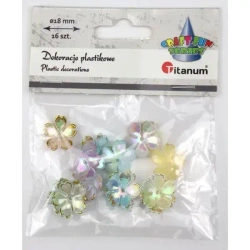 Koraliki plastikowe kwiatki 18mm 16szt - Titanum