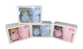 Zwierzęta z kocykiem i grzechotką 15cm MIX - Sun-Day