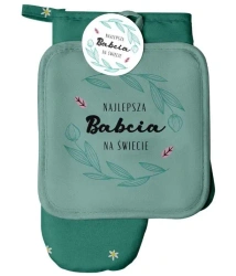 Zestaw rękawica kuchenna + łapka Najlepsza Babcia - Be-Happy Gifts