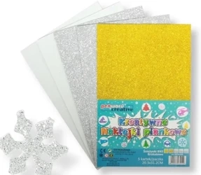 Naklejki piankowe śnieżynki 20,3x31,20cm 5szt - Penword