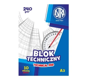 Blok techniczny A3/10K 240g (10szt) ASTRA - ASTRA papiernicze