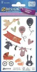 Naklejki papierowe - "baby shower" - Zdesign