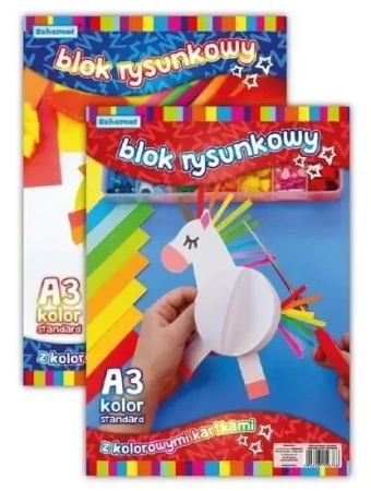 Blok rysunkowy A3/20K 80g kolorowy (10szt) - InSpiria