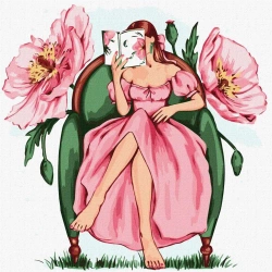 Malowanie po numerach - Kwiatowa harmonia 40x40cm - Ideyka