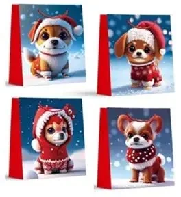 Torebka prezentowa S Boże Narodzenie brokat mix