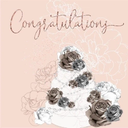 Karnet kwadrat CL0929_SG Ślub tort - Clear Creations