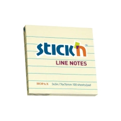 Notes samoprzylepny 76x76mm 100K żółty pastel - Stickn