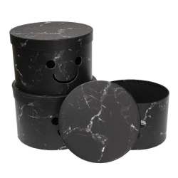 Pudełko Flower Box 3szt Smile czarny ROZETTE