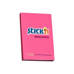 Notes samoprzylepny 76x51 mm ciemnoróżowy neon 100 kartek - STICKN