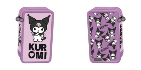 Piórnik potrójny z wyposażeniem Kuromi violet - ST-MAJEWSKI