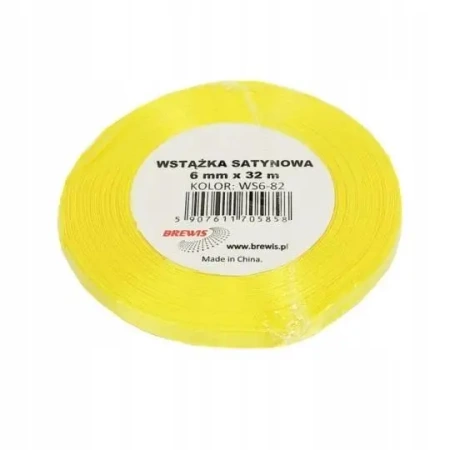 Wstążka satynowa kanarkowy 6mm x 32m - Brewis