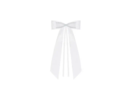 Kokardy z muszką białe 14cm 4szt - PartyDeco