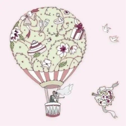 Karnet Swarovski kwadrat CL1901 Ślub balon - Clear Creations