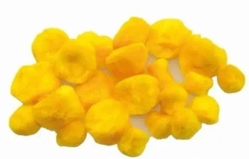 Pompony puszyste żółte 24szt - Brewis