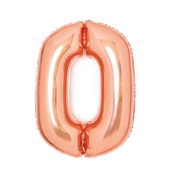 Balon foliowy cyfra 0 różowe złoto 47x66cm - Amscan