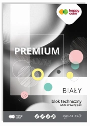 Paczka Blok techniczny biały A3 Premium biały 250g Happy Color 10 sztuk - Happy Color
