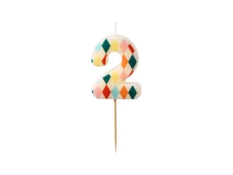 Świeczka urodzinowa 2 romby 5,5cm - PartyDeco