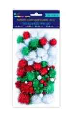 Pompony poliestrowe metalizowane 100szt - Dalprint