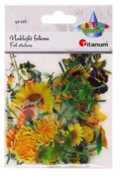 Naklejki foliowe kwiaty 40szt - Titanum