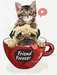 Malowanie po numerach-Przyjaciele na zawsze 30x40 - Ideyka