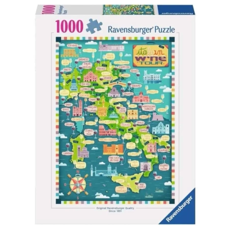 Puzzle 1000 Mapa włoskich win - Ravensburger