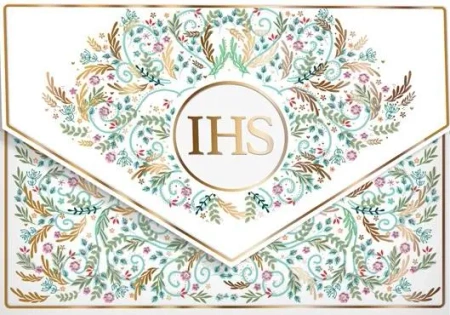 Karnet koperta A5 Komunia. Pattern IHS - Henry