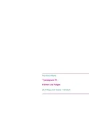 Transparenz IV - Führen und Folgen - Kirsch Katja