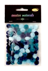 Pompony akrylowe niebieska 10mm 100szt - Galeria Hobby