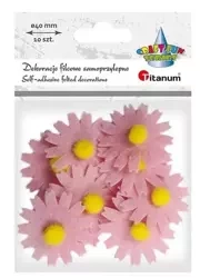 Filcowe dekoracje 3D kwiaty jasnoróżowe 10szt - Titanum