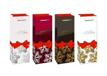 Torebka prezentowa butelka Boże Narodzenie brokat