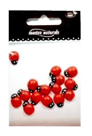 Biedronki drewniane czerwone 10x13mm 15szt - Galeria Hobby
