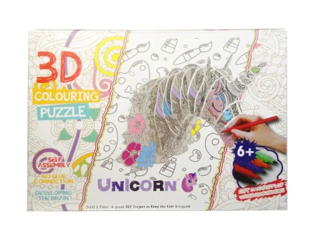 Puzzle 3D jednorożec do pomalowania - SWEDE
