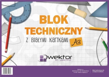 Blok techniczny A3/10K biały (10szt) - Wektor
