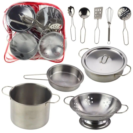 Zestaw kuchenny metalowy 12el - Leantoys