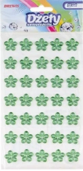 Dżety samoprzylepne kwiatki zielone 35szt - Brewis