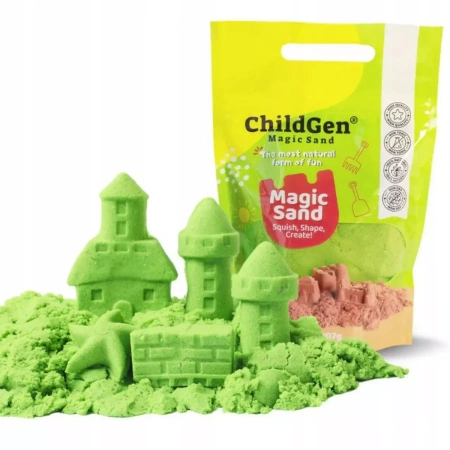 Piasek kinetyczny, 100% naturalny ChildGen - Zielony 907g