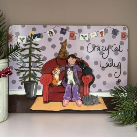 Podkładka pod talerz Crazy Cat Lady Kociara Święta - Alex Clark