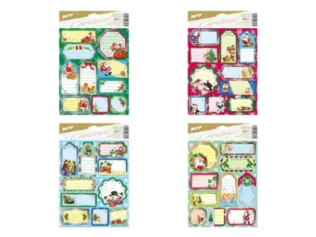 Naklejki na prezenty BN srebrne 20x30cm 10szt MIX - MFP