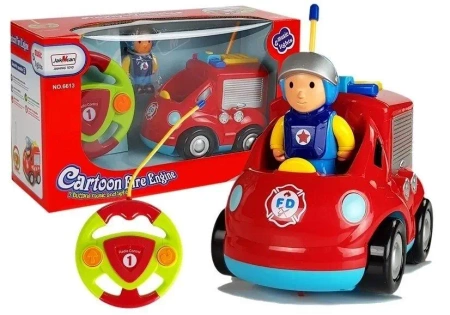 Straż pożarna z kierownicą RC - Leantoys