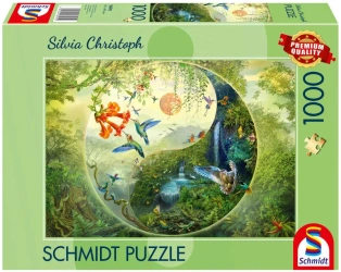 Puzzle PQ 1000 W lesie kolibrów - Schmidt