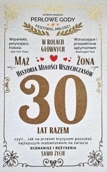 Karnet 30 rocznica ślubu (perłowa) - YEKU