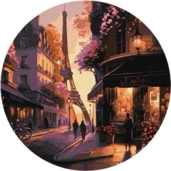 Malowanie po numerach okrągłe - Wieczór w Paryżu - Twoje Hobby
