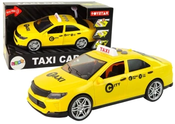 Auto taxi pojazd 1:14 światło i dźwięk żółte - Leantoys