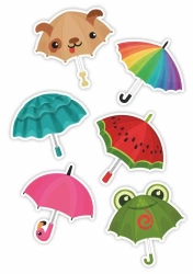 Dekoracje okienne dwustronne - Parasole 01 6szt - LearnHow